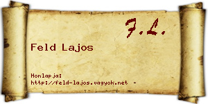 Feld Lajos névjegykártya